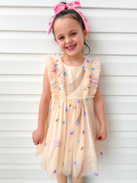 Cream Star Sparkle Dress